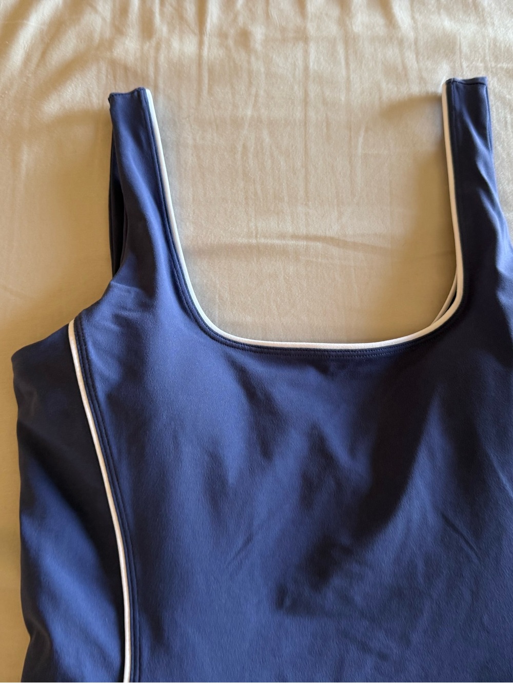 Fabletics Women's On The Go Classic Mini Dress Blue Dawn/Classic White Medium M - Picture 10 of 15